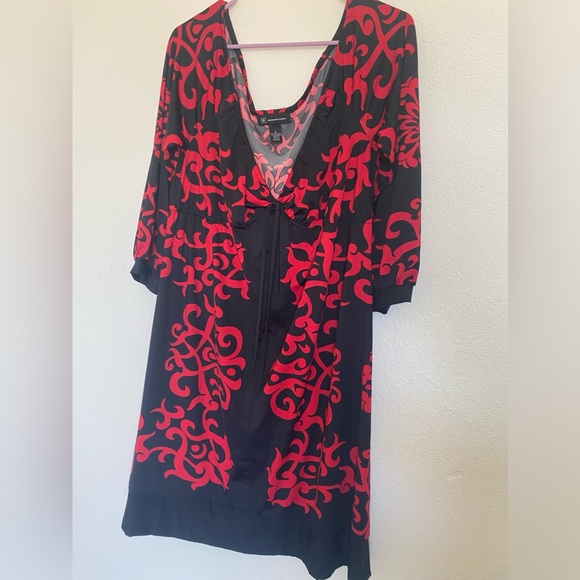INC Macy’s Dress Sz M Red and Black - Picture 1 of 4